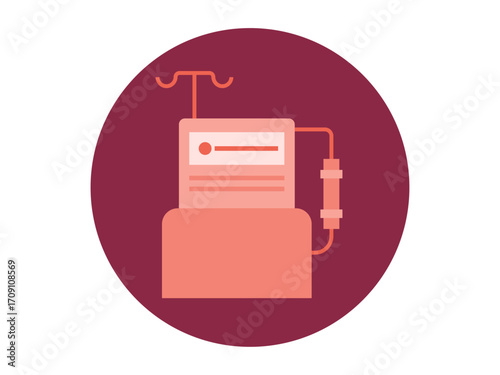 Dialysis machine icon. Medical symbol icon sign vector. Solid vector icons. Flat illustration concept.
