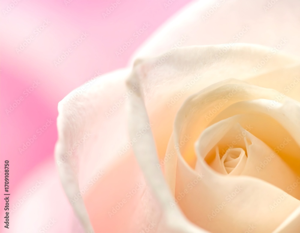 Fototapeta premium Elegant peach rose blossom against a soft pink backdrop perfect for romantic greetings, wedding invitations, or heartfelt messages of love and appreciation for special occasions