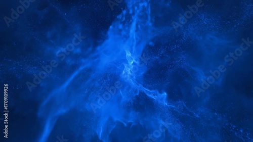 A seamlessly looping video of intense blue and purple energy waves dynamically bursting and expanding electric, dynamic, powerful