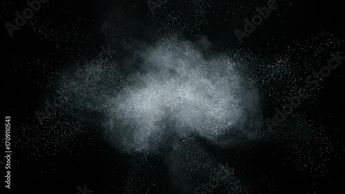 Wallpaper Mural A shimmering silver glowing dust cloud gently pulsates and expands across a dark background in a seamlessly looping abstract animation modern, digital, shimmer Torontodigital.ca