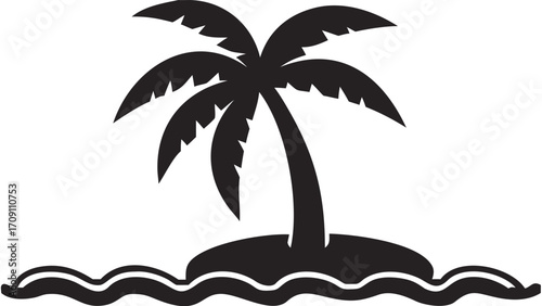 Tropical palm tree icon, island getaway and summer vibe, perfect for vacation design projects
