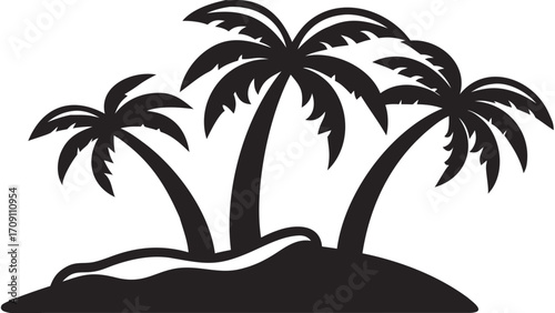 Tropical island paradise escape with swaying palm trees, dream vacations and exotic destinations