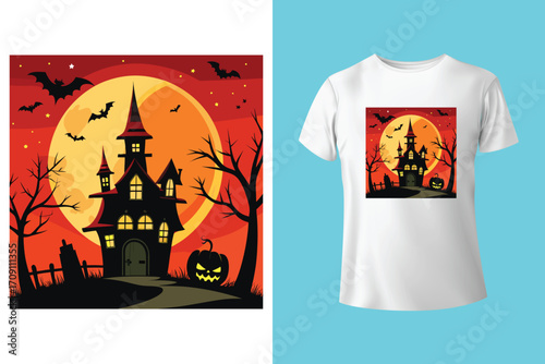 Happy Halloween - Halloween T-Shirt design template. Happy Halloween t-shirt design template easy to print all-purpose for men, women, and children