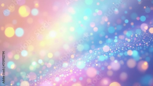 Dreamy pastel bokeh background with sparkling glitter for magical designs and whimsical projects creating a soft and ethereal feel, ideal for invitations and festive decorations