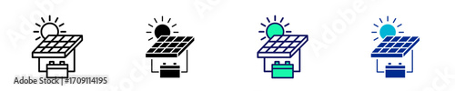 Solar Energy  Icon Set Multiple Style Collection