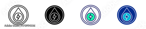 Hydropower Energy  Icon Set Multiple Style Collection