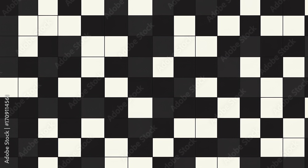 Fototapeta premium Black and white checkered pattern