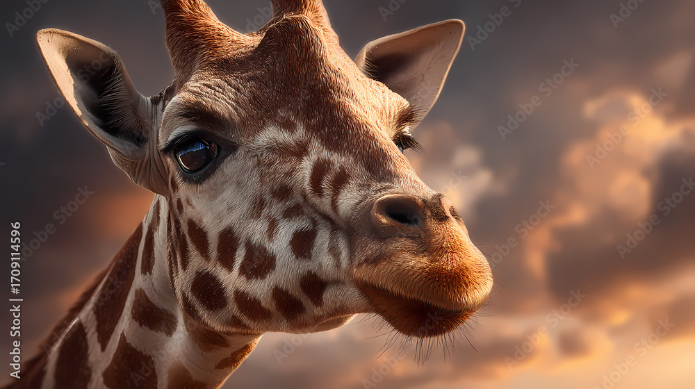 Naklejka premium head of cute giraffe