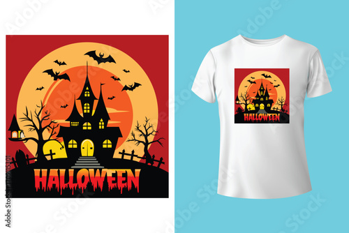 Halloween Pumpkin Vector Illustration T-shirt Design
