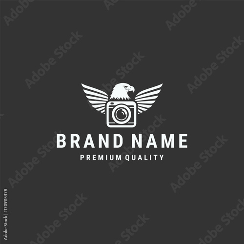 Eagle camera logo vector hipster vintage illustration