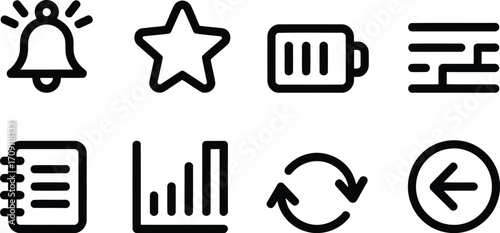 A Collection of Essential User Interface Icons Providing Seamless Navigation System Enhancements and Efficient Symbol Design Set Perfect for Web Design and Mobile Applications