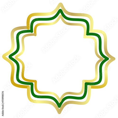 Elegant Green and Gold Ornate Frame Border