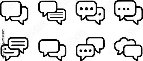 Black and White Chat Bubbles Embodying Modern Communication Methods Illustrating Conversational Dynamics Messaging Applications and Modern Online Interaction between Two People