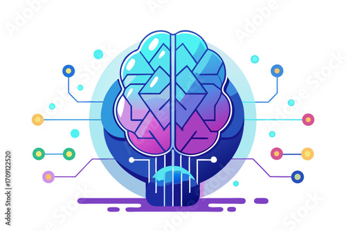 Modern digital workspace showing artificial intelligence technology with holographic data analytics and virtual dashboards. A professional working on a laptop surrounded by futuristic AI visualization