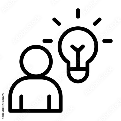 Collaborative Idea Line Icon of Brainstorming Icon Set