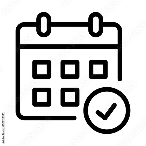 Calendar Tasks Line Icon of Task Management Icon Set