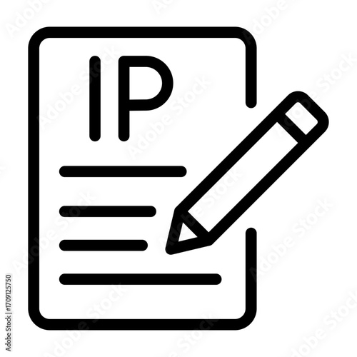 Intellectual Property Document Line Icon of Intellectual Property Icon Set