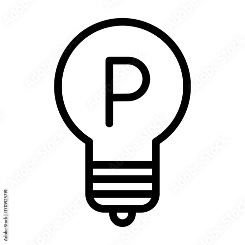 Patent Idea Line Icon of Intellectual Property Icon Set