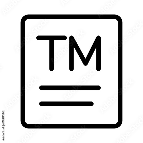 Trademark Document Line Icon of Trademarks Icon Set