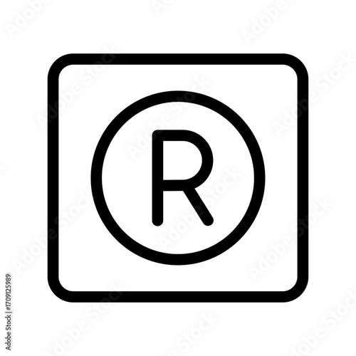 Registered Trademark Symbol Line Icon of Trademarks Icon Set