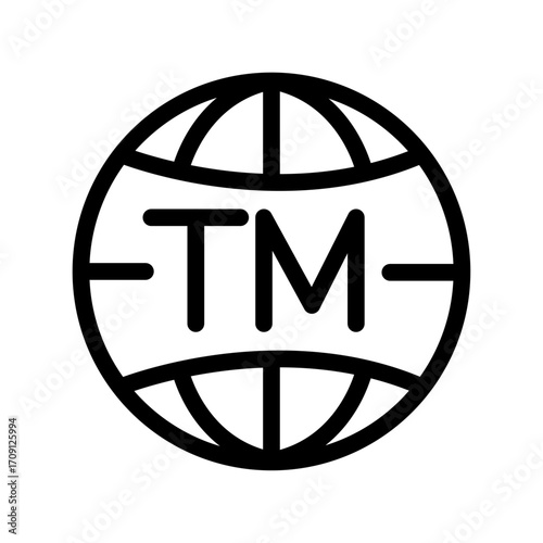 Global Trademark Line Icon of Trademarks Icon Set