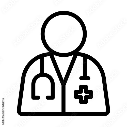 Doctor Line Icon of Hospital and Clinics Icon Set