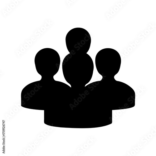 Silhouette of a group of people together, representing teamwork and cooperation