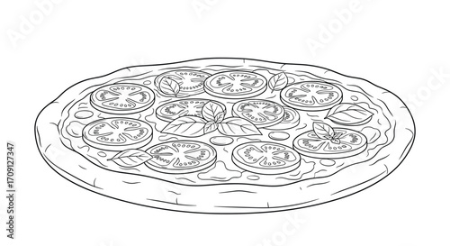 A Delicious Pizza Topped With Fresh Ingredients And Seasonings Is Ready To Be Served And Enjoyed.