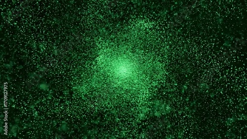 Abstract Green Sparkle Energy Burst Expanding Loop digital, elegant, expanding