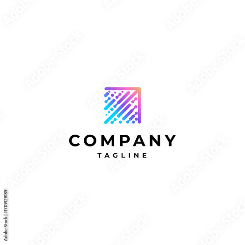 Free Download Arrow logo with a touch of modern technology in a flat design style with a square shape - GFXLoad