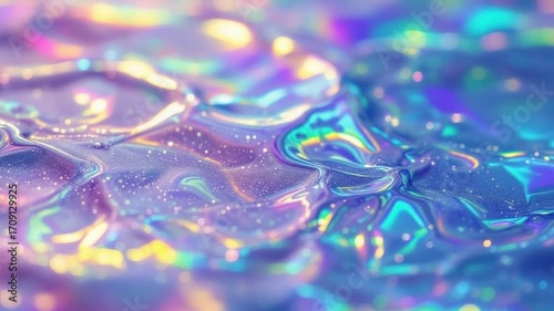 Iridescent abstract background with liquid holographic texture for modern design projects, website banners, promotional materials, presentations, and creative backdrops
