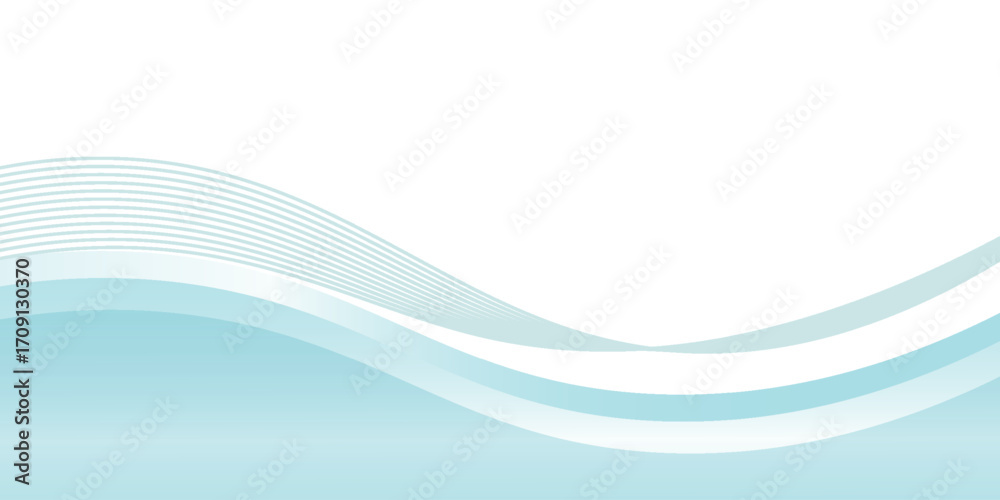 Fototapeta premium Abstract blue wave background, minimal wave design concept, vector illustration. for banner, banner.