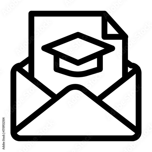 Scholarship Notification Letter Line Icon of Scholarships and Grant Icon Set