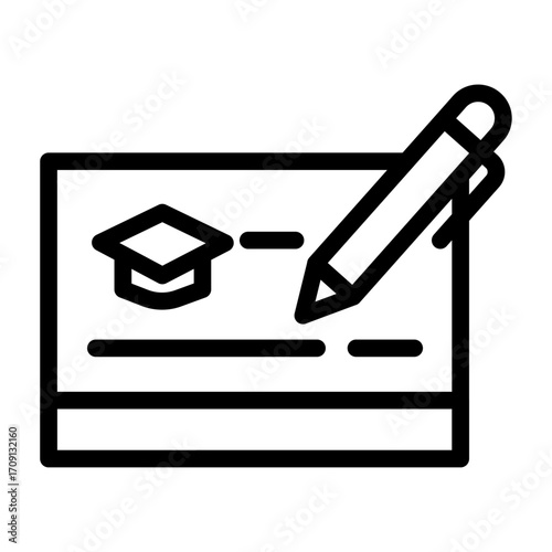 Tuition Payment Form Line Icon of Scholarships and Grant Icon Set
