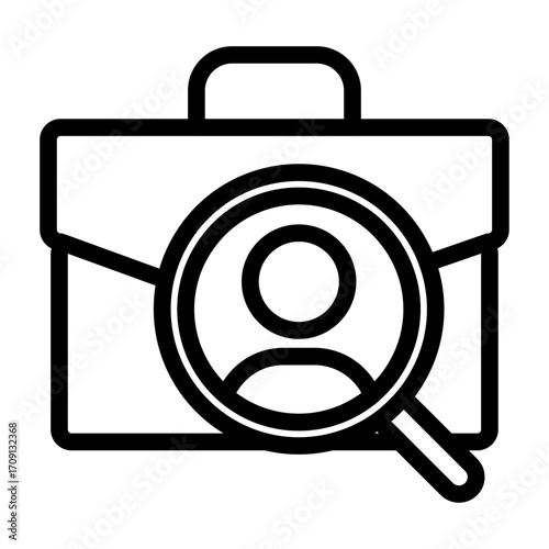 Briefcase with Profile Line Icon of Job Search Icon Set
