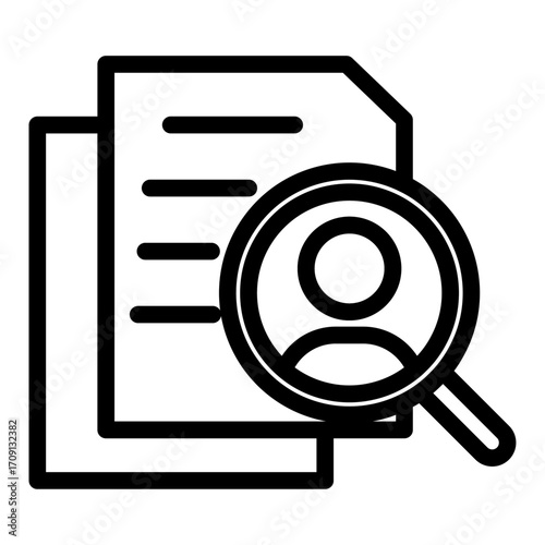 Resume Review Line Icon of Job Search Icon Set