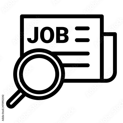 Job Listing Document Line Icon of Job Search Icon Set