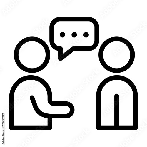 Discussion Line Icon of Interviews Icon Set
