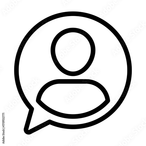 Speech Bubble Line Icon of Interviews Icon Set