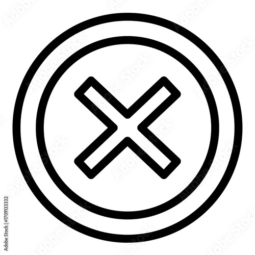 Ballot Box with Cross Line Icon of Voting and Elections Icon Set