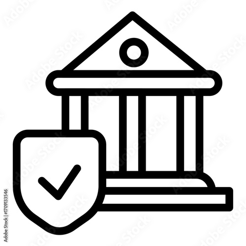 Verified Institution Line Icon of Diplomacy and International Relation Icon Set