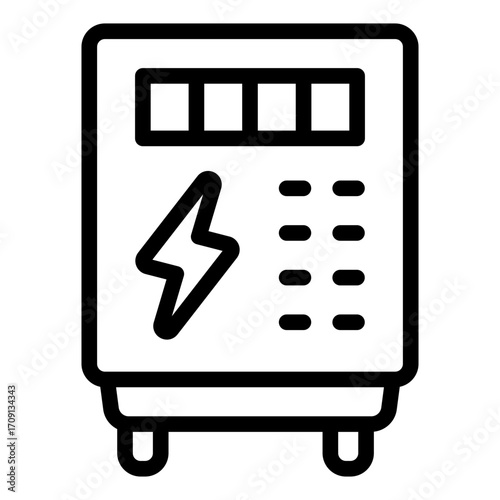 monitoring power usage outline icon using electric meter