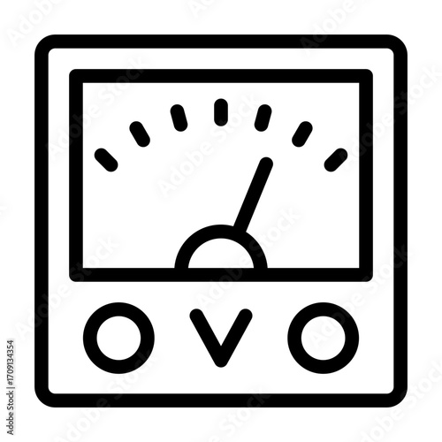 electric voltage check outline icon using voltmeter device