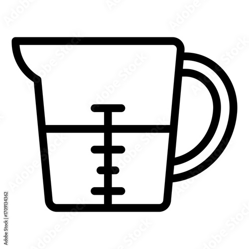 liquid volume measure outline icon using jug in kitchen task