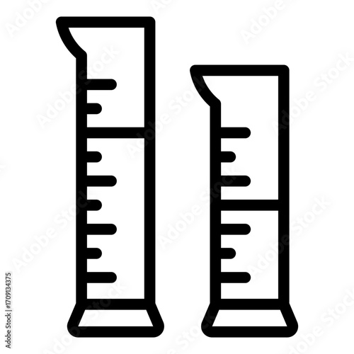 measuring liquid volume outline icon using cylinder in lab