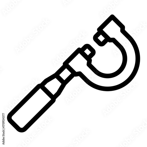 small object measuring outline icon using micrometer in lab