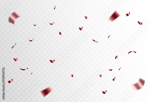 Red Confetti Falling During Event Festivities in a Joyful Atmosphere