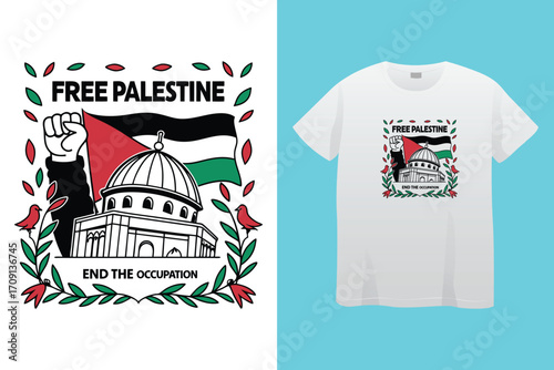 Palestine design vector, Save Palestine illustration for banner, t-shirt, poster, sticker, badges, social media design. Hand-Drawn Lettering Phrase, Calligraphy Graphic Typography.