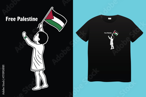 Free palastine wings Vector T-shirt design Template