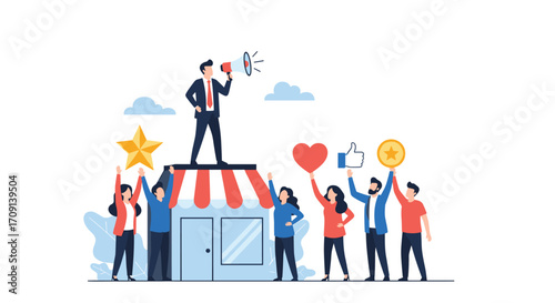 Successful marketing campaign driven by inspired business leaders encouraging their team to engage customers and build brand loyalty.